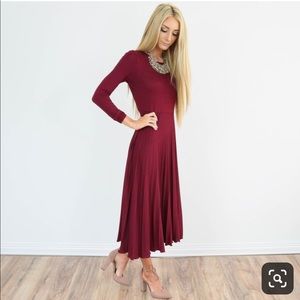 Pleated midi dress